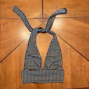 Black and White Checkered Crop Top